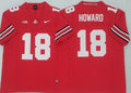 Ohio State Buckeyes Red #18 HOWARD Jersey