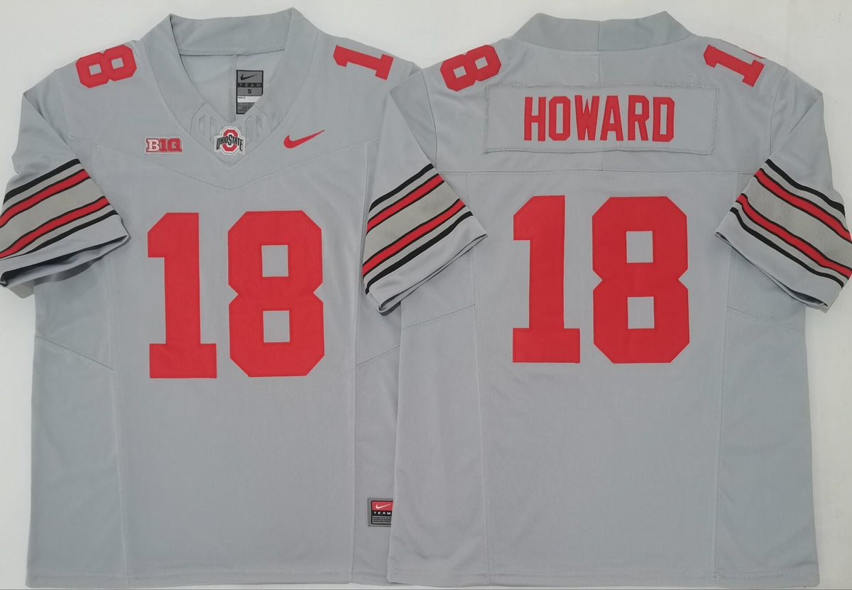 Ohio State Buckeyes GRAY #18 HOWARD Jersey
