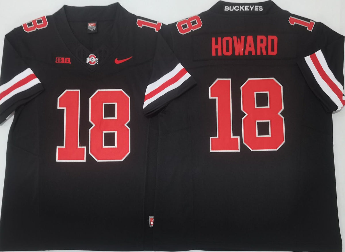 Ohio State Buckeyes Black #18 HOWARD Jersey