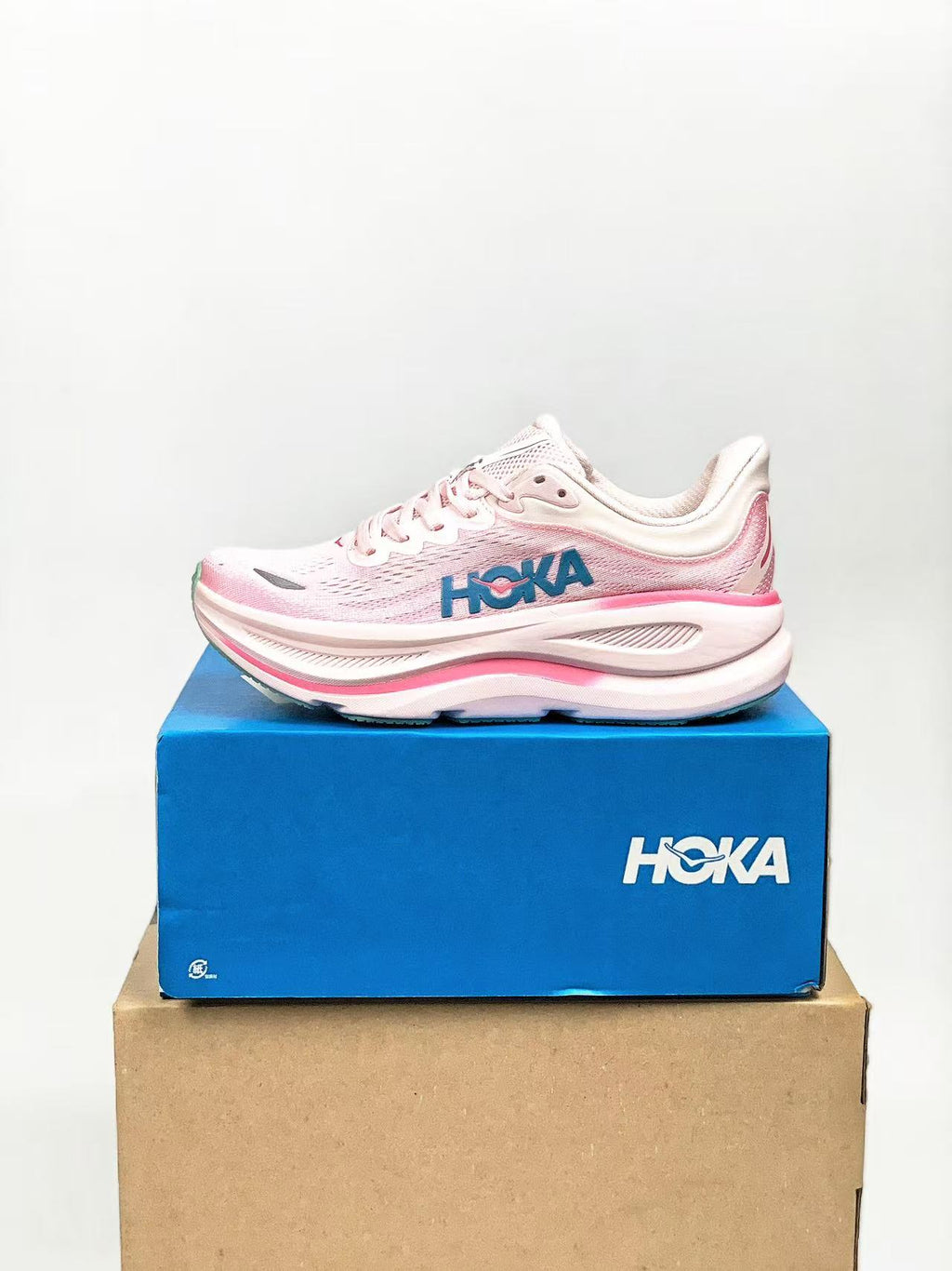 HOKA ONE ONE Women's Bondi 9 "Ice Blue / Pink"