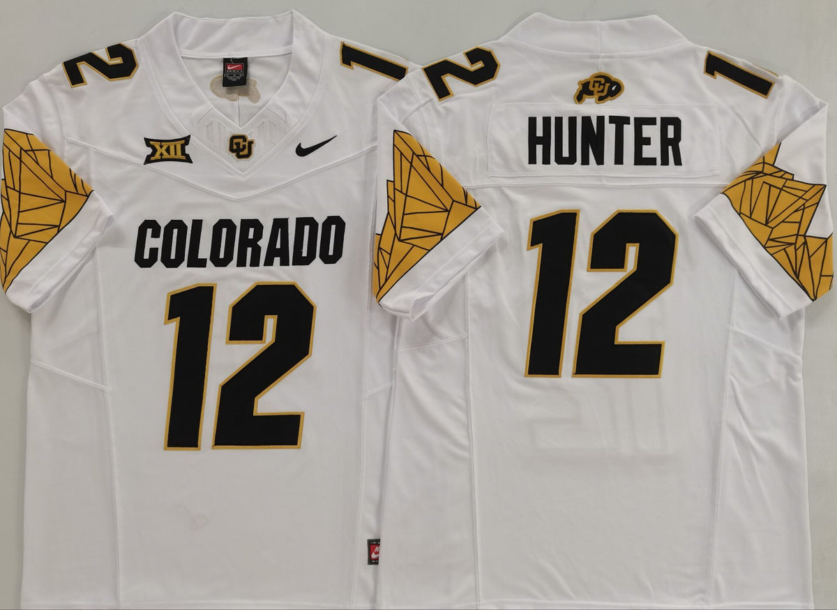 COLORADO BUFFALOES White #12 HUNTER Jersey