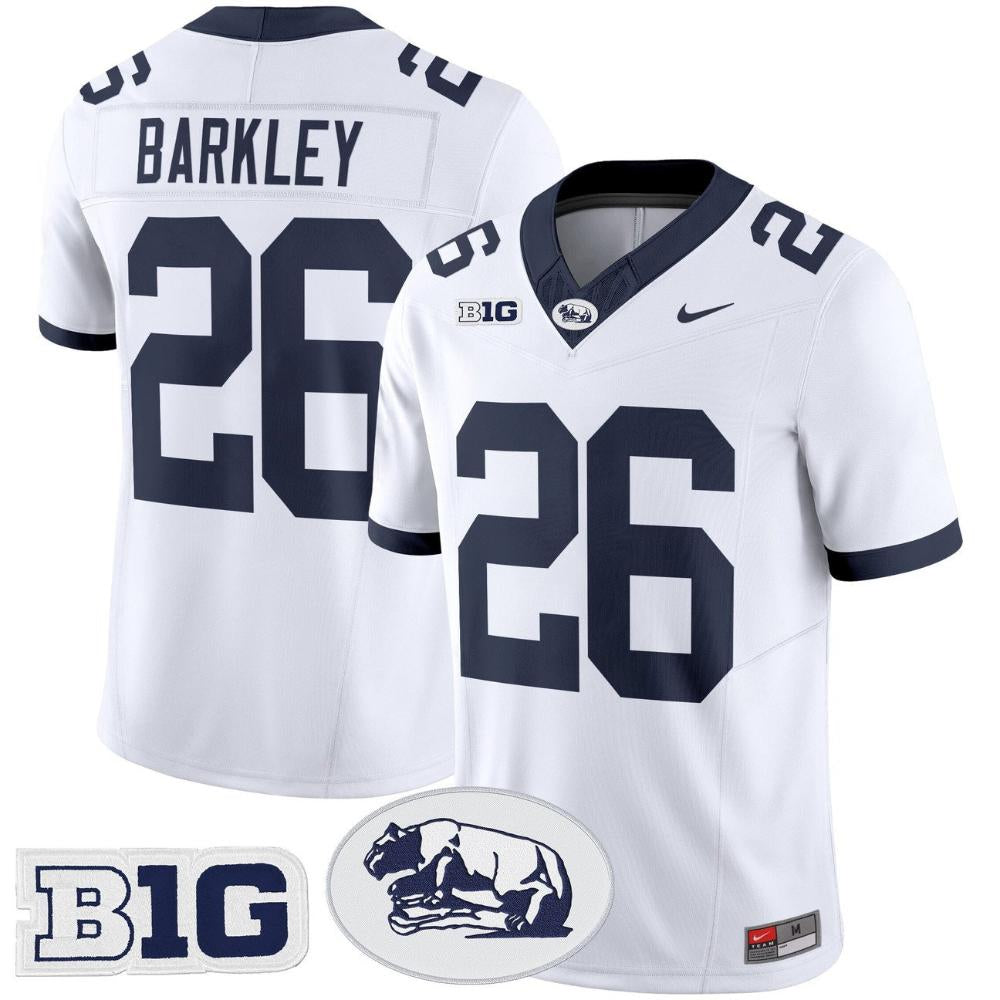 #26 Saquon Barkley Penn State Throwback Vapor Stitched White Jersey