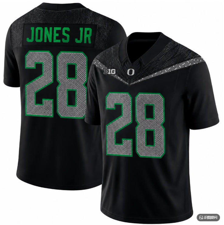 #28 Anthony Jones Jr Oregon Ducks Big Ten Black Football Game Day Uniform Jersey
