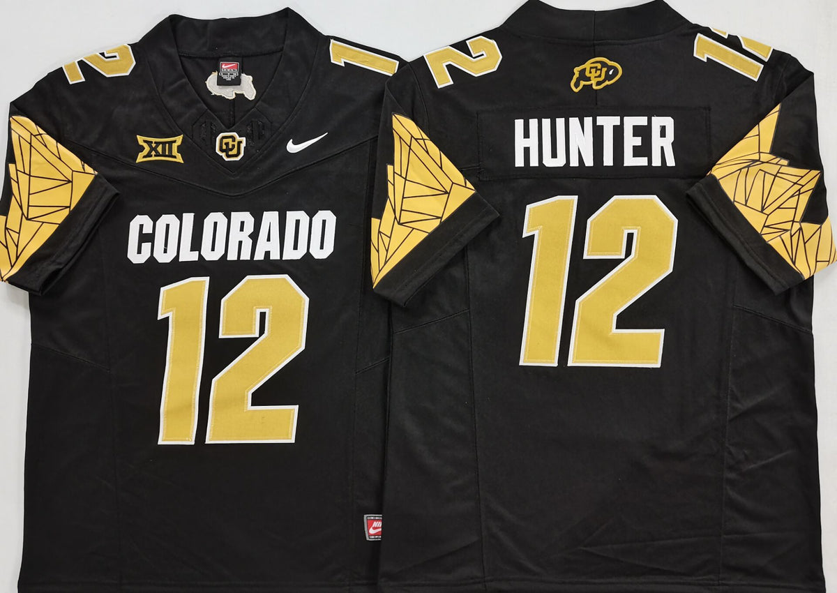 COLORADO BUFFALOES Black #12 HUNTER Jersey