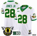 #28 Anthony Jones Jr Oregon Ducks Football White Jersey
