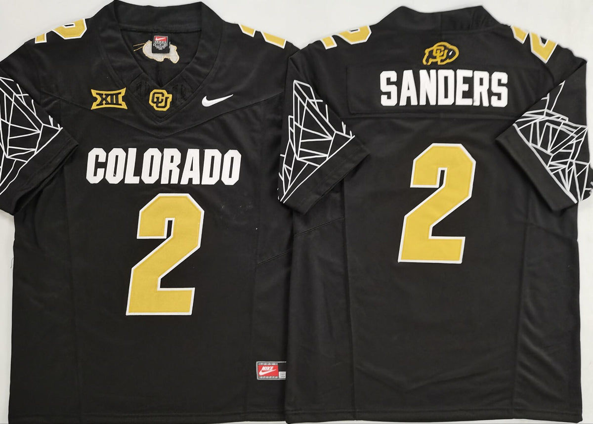 COLORADO BUFFALOES Black #2 SANDERS Jersey