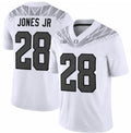 #28 Anthony Jones Jr Oregon Ducks Big Ten White Football Jersey