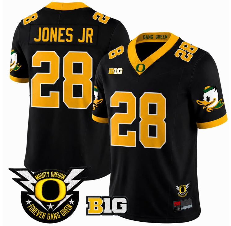 #28 Anthony Jones Jr Oregon Ducks Football Black Jersey