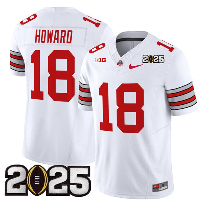 Men's Ohio State Buckeyes #18 Will Howard White 2025 CFP Final Patch