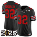 Men's Ohio State Buckeyes #32 TreVeyon Henderson Black 2025 CFP Final Patch