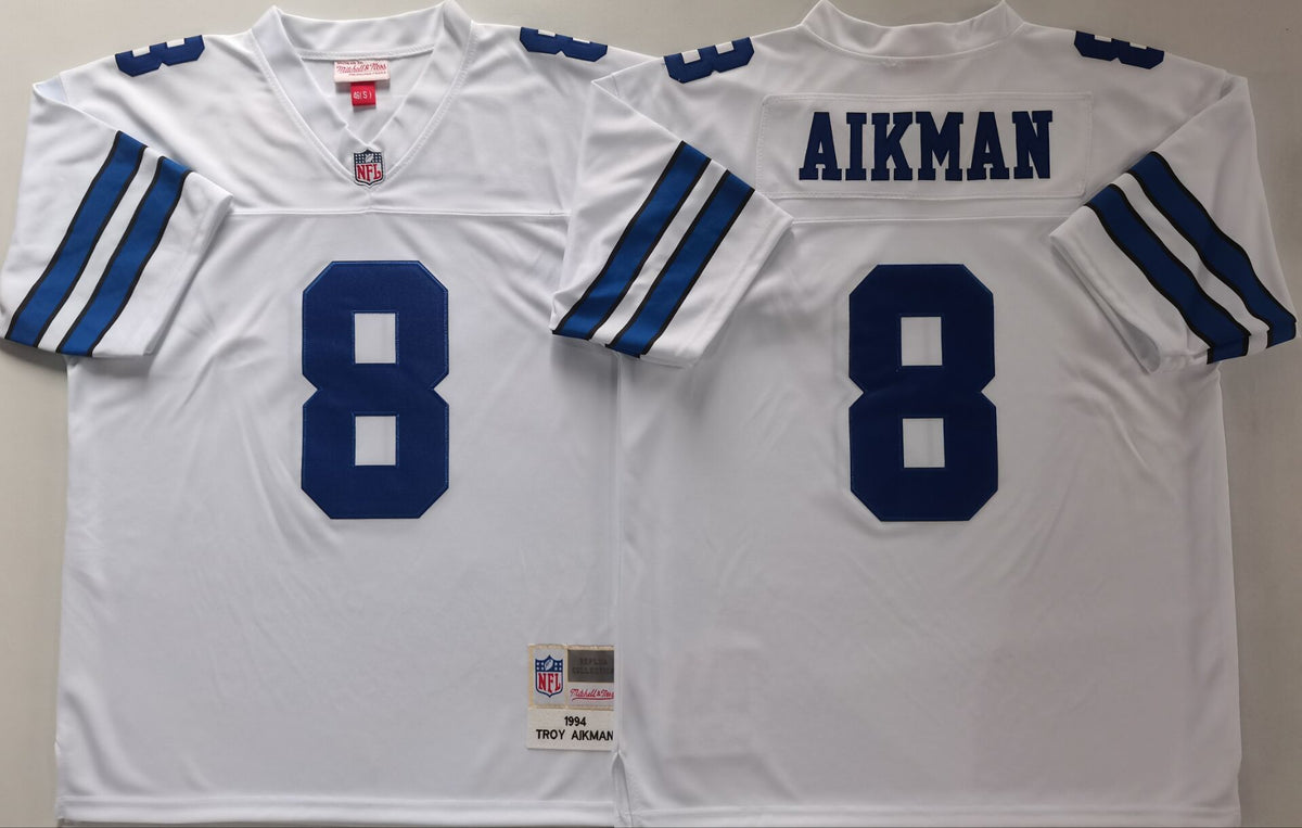 Dallas Cowboys  White #8 AIKMAN Jersey