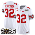 Men's Ohio State Buckeyes #32 TreVeyon Henderson White 2025 CFP Final Patch