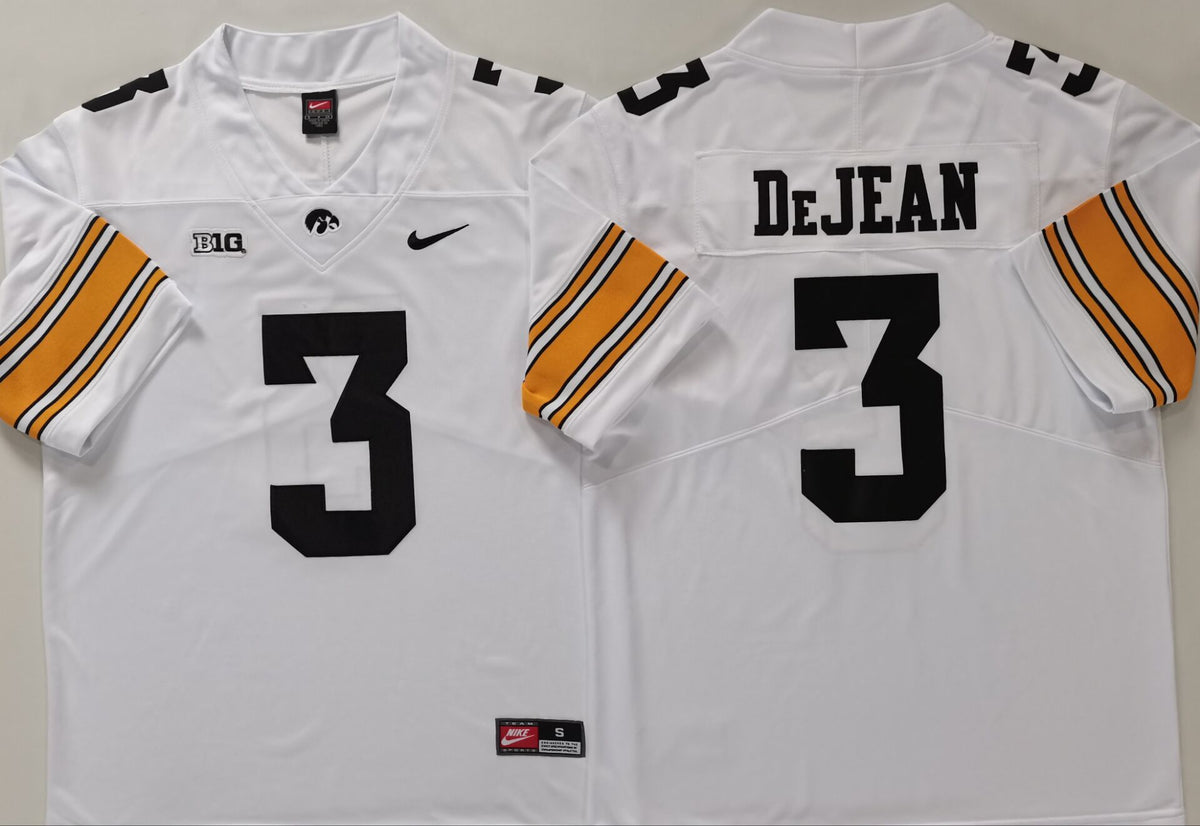 Iowa Hawkeyes White 3 DEJEAN Jersey