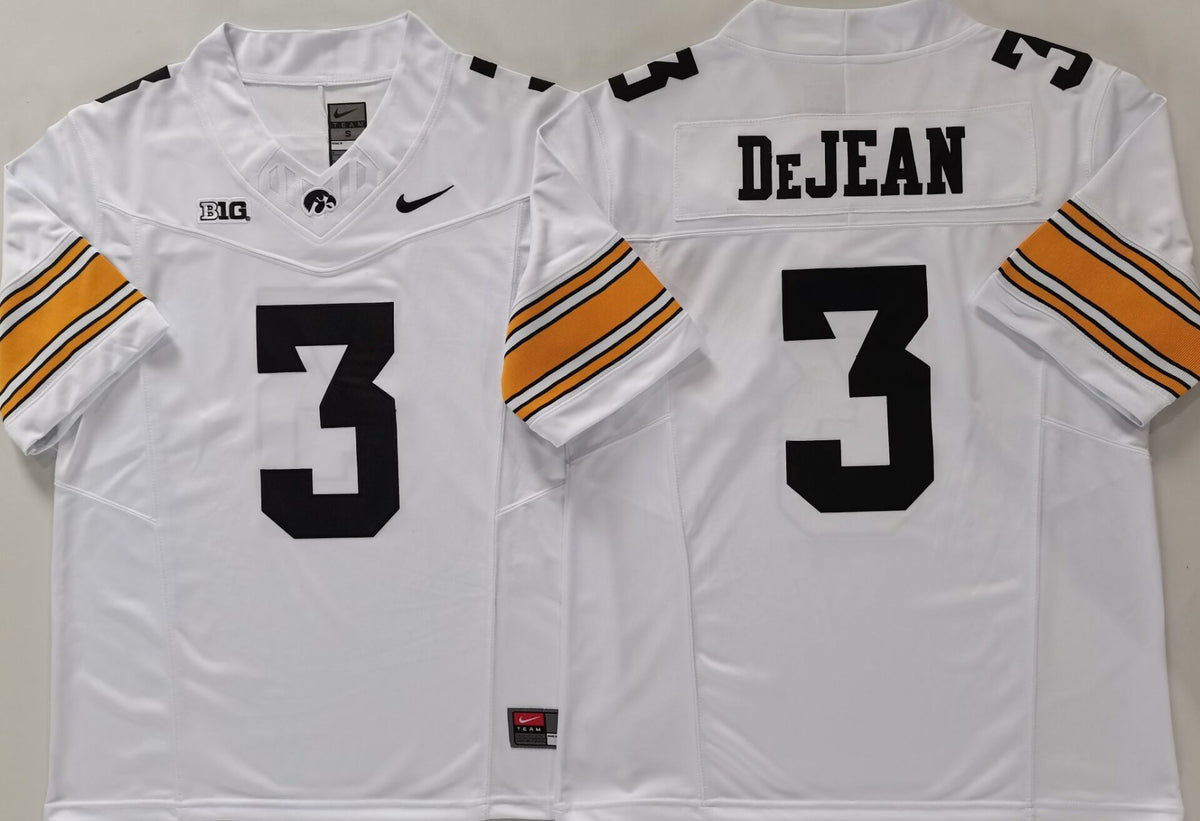 Iowa Hawkeyes White #3 DEJEAN Jersey