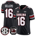 Men's South Carolina Fighting Gamecocks #16 LaNorris Sellers Black 2025