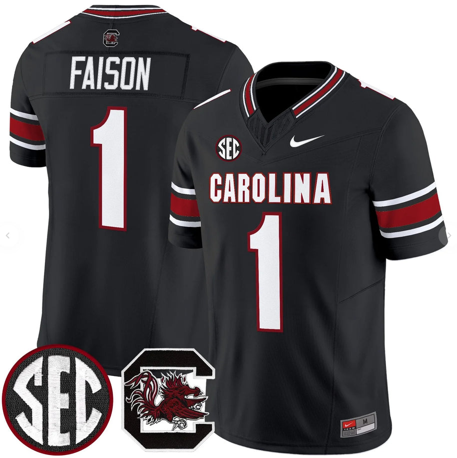 Men's South Carolina Fighting Gamecocks #1 Rahsul Falson Black 2026