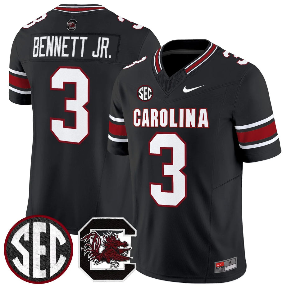 Men's South Carolina Fighting Gamecocks #3 Mazeo Bennett Jr.Black 2026