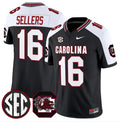 Men's South Carolina Fighting Gamecocks #16 LaNorris Sellers Black White