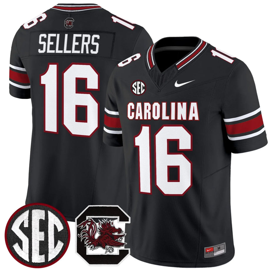 Men's South Carolina Fighting Gamecocks #16 LaNorris Sellers Black 2026