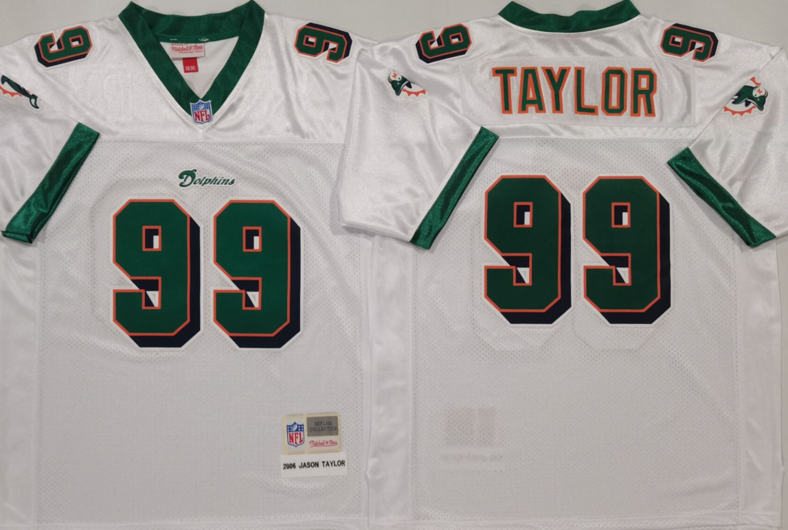 Miami Dolphins White #99 TAYLOR Jersey