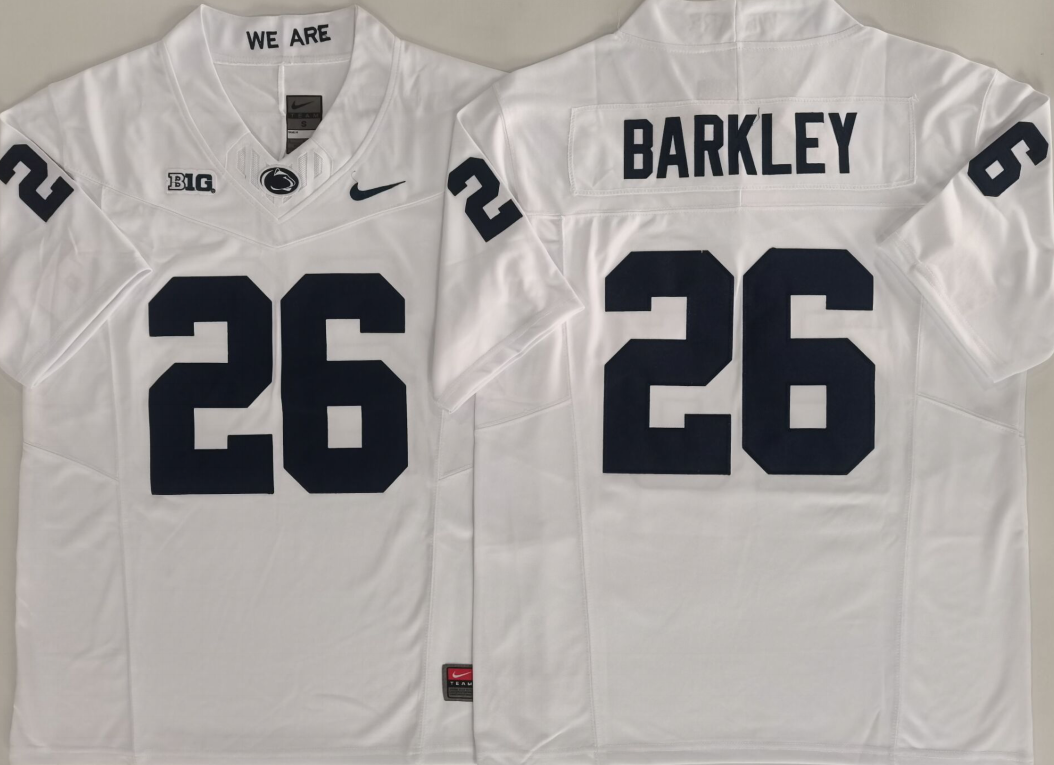Penn State Nittany Lions White #26 BARKLEY Jersey