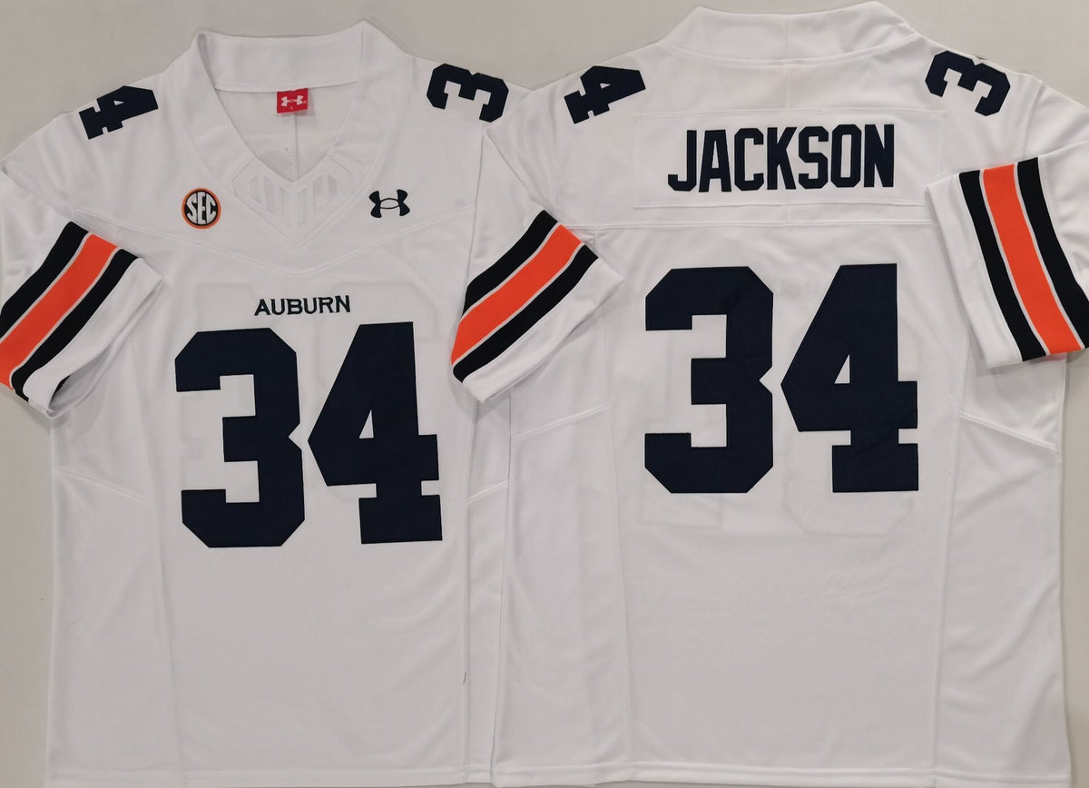 Auburn Tigers  White #34 JACKSON Jersey