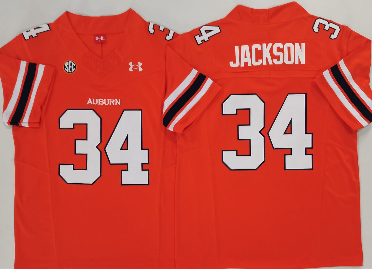 Auburn Tigers  Orange #34 JACKSON Jersey