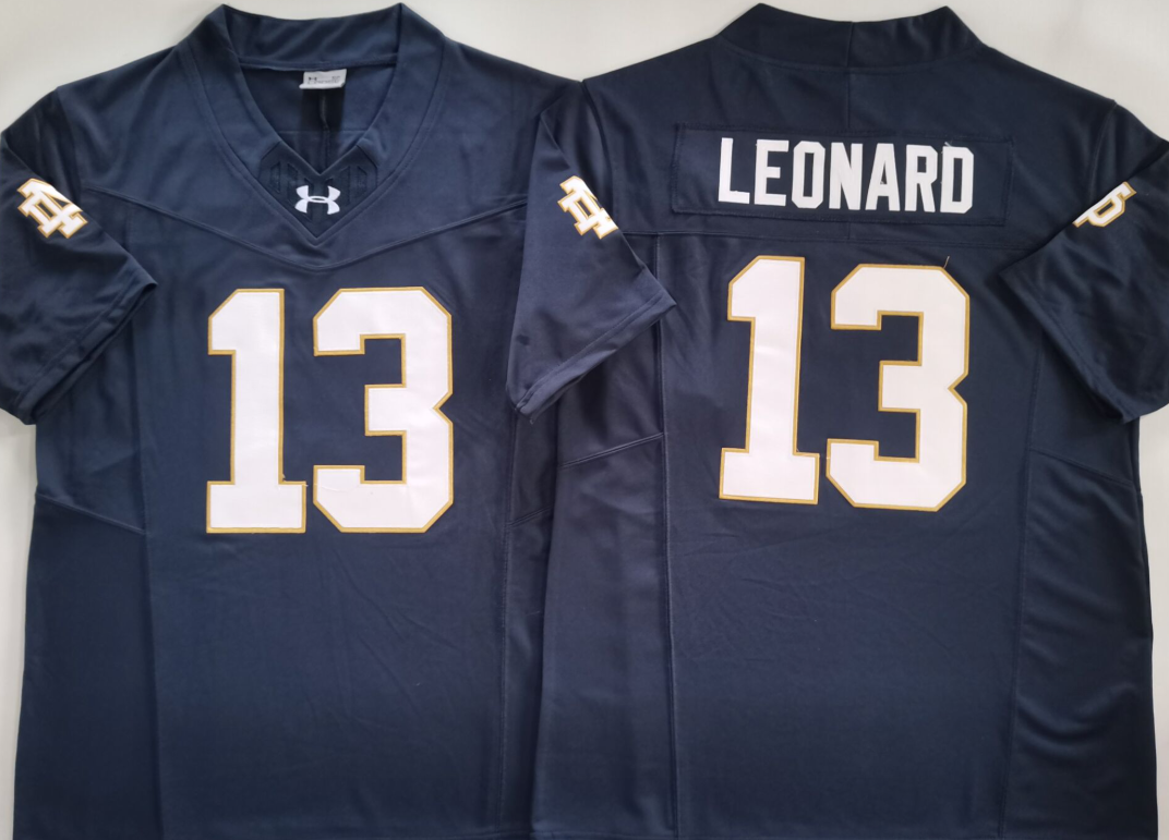 Norte Dame Fighting Irish Blue #13 LEONARD Jersey