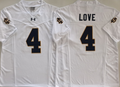 Norte Dame Fighting Irish White #4 LOVE Jersey