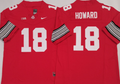 Ohio State Buckeyes Red #18 HOWARD Jersey