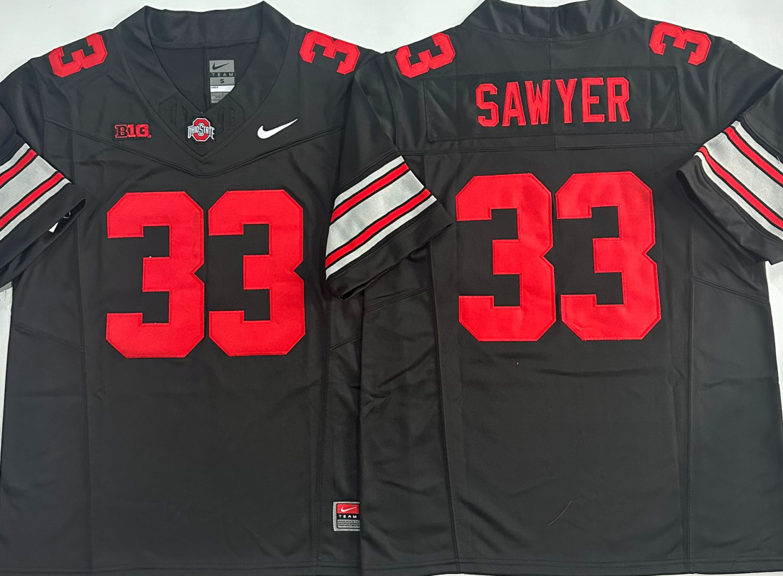 Ohio State Buckeyes Black #33 SAWYER Jersey