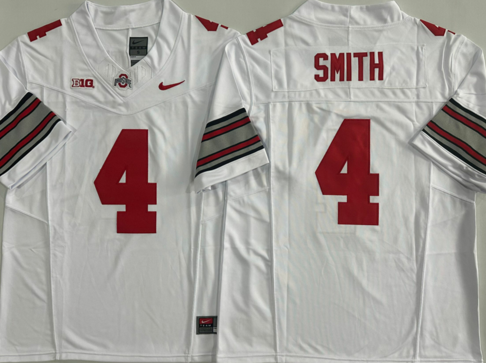 Ohio State Buckeyes White #4 SMITH Jersey