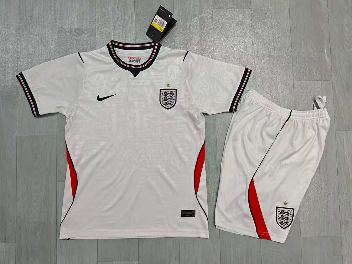 KIDS England  Kit – White Retro Stripe