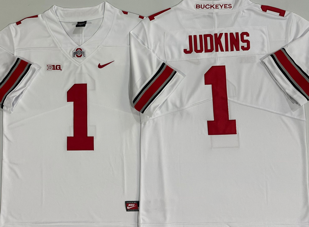 Ohio State Buckeyes White #1 JUDKINS Jersey