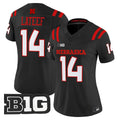 Women's #14 Lateef Nebraska Cornhuskers 2026 Alternate All-Black Stitched Football Jersey