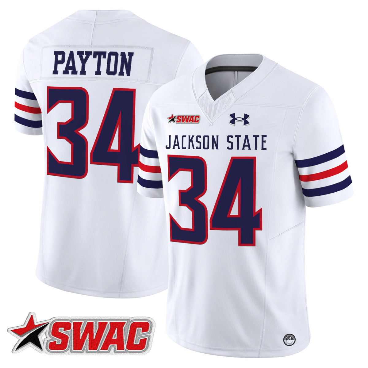 #34 Walter Payton Jackson State Tigers White College Football Jersey
