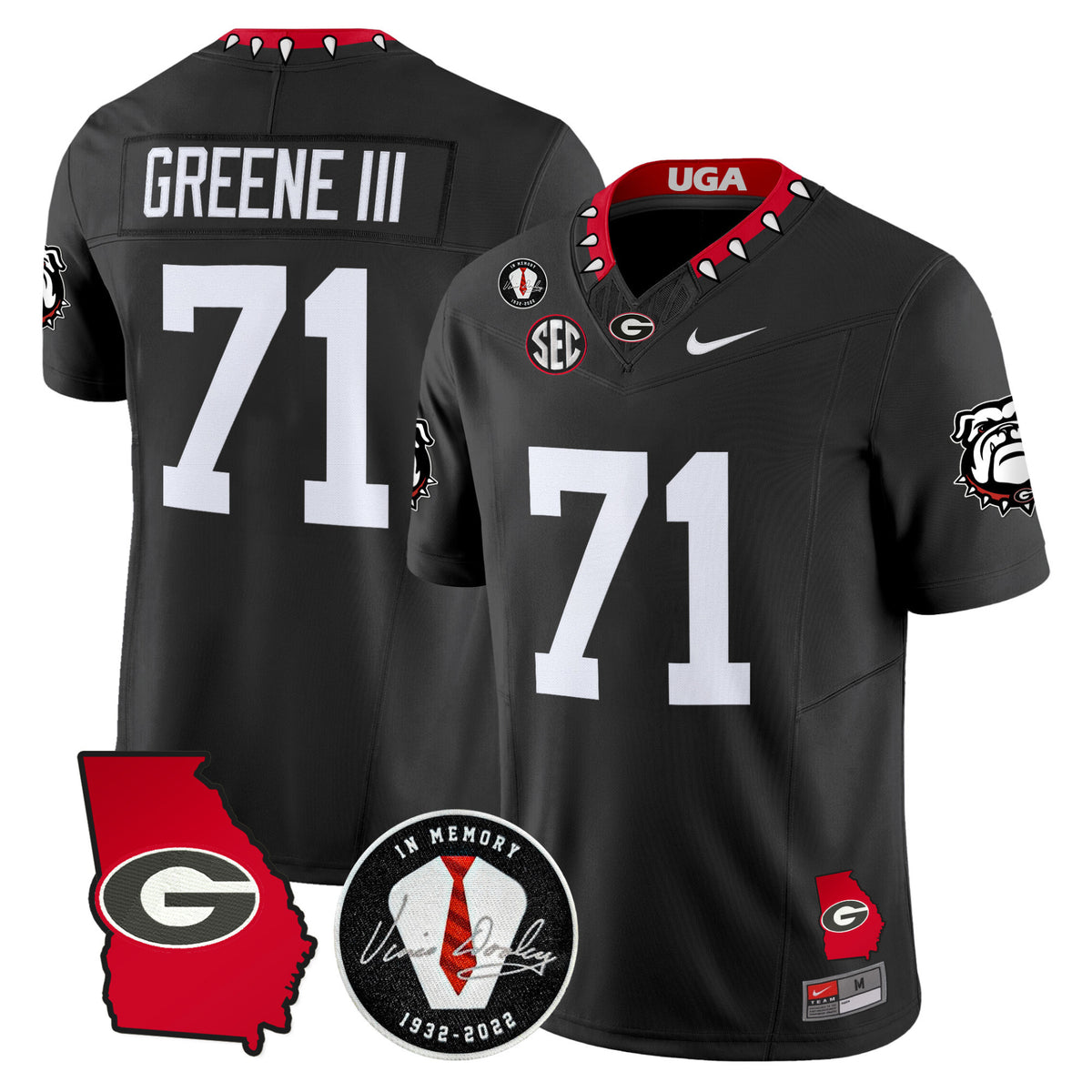 #71 Earnest Greene III Georgia Bulldogs 2026 Vince Dooley Stitched Jersey
