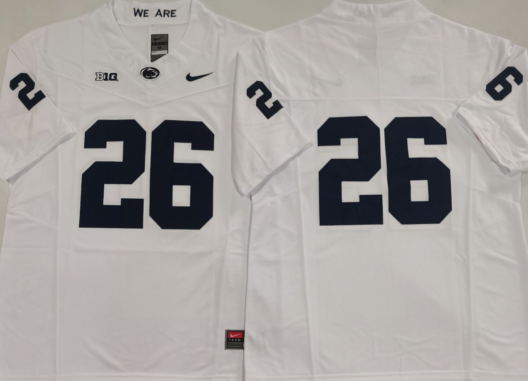 Penn State Nittany Lions White #26 Barkley Jersey