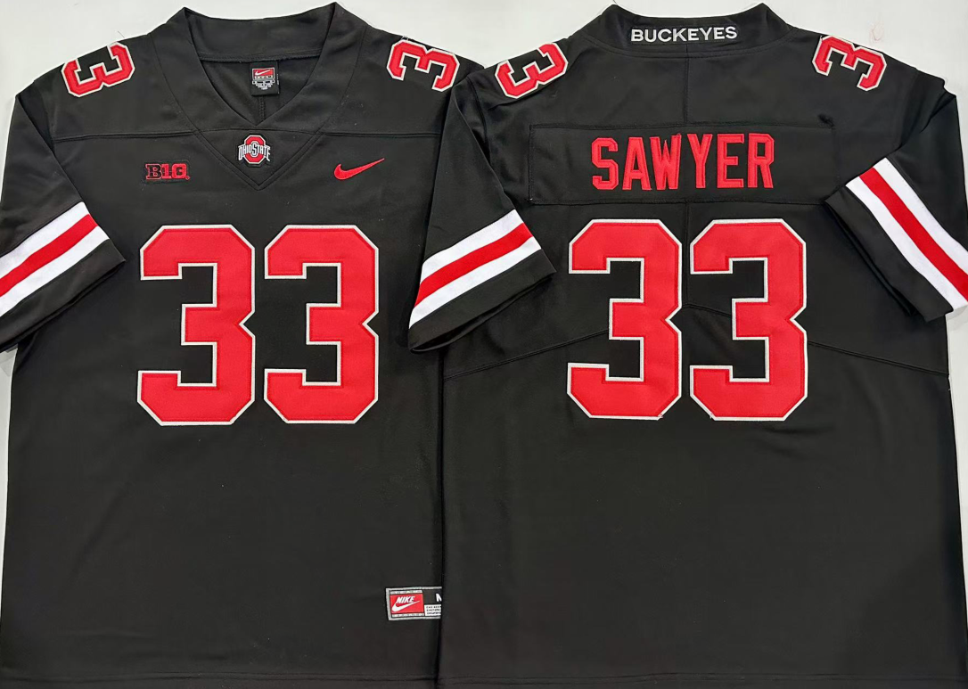 Ohio State Buckeyes Black #33 SAWYER Jersey