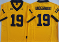 Michigan Wolverines Yellow #19 UNDERWOOD Jersey