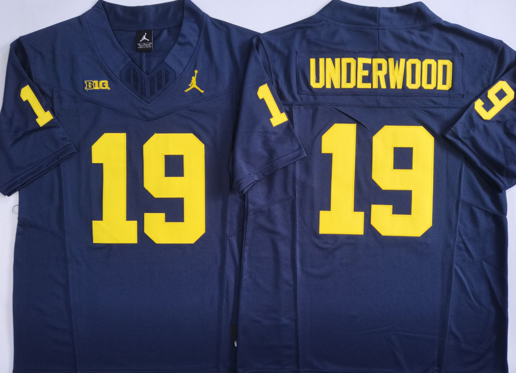 Michigan Wolverines Blue #19 UNDERWOOD Jersey