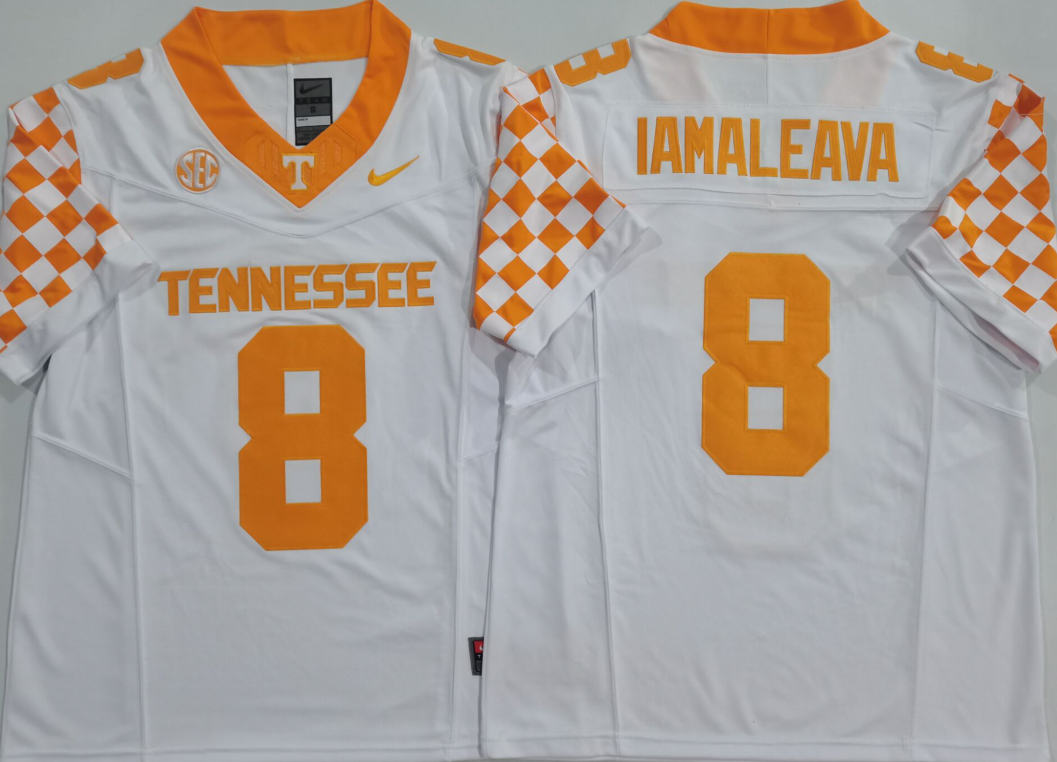 Tennessee Volunteers White #8 IAMALEAVA Jersey