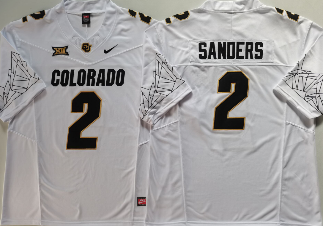 COLORADO BUFFALOES White #2 SANDERS Jersey