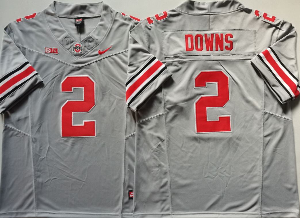 Ohio State Buckeyes GRAY #2 DOWNS Jersey