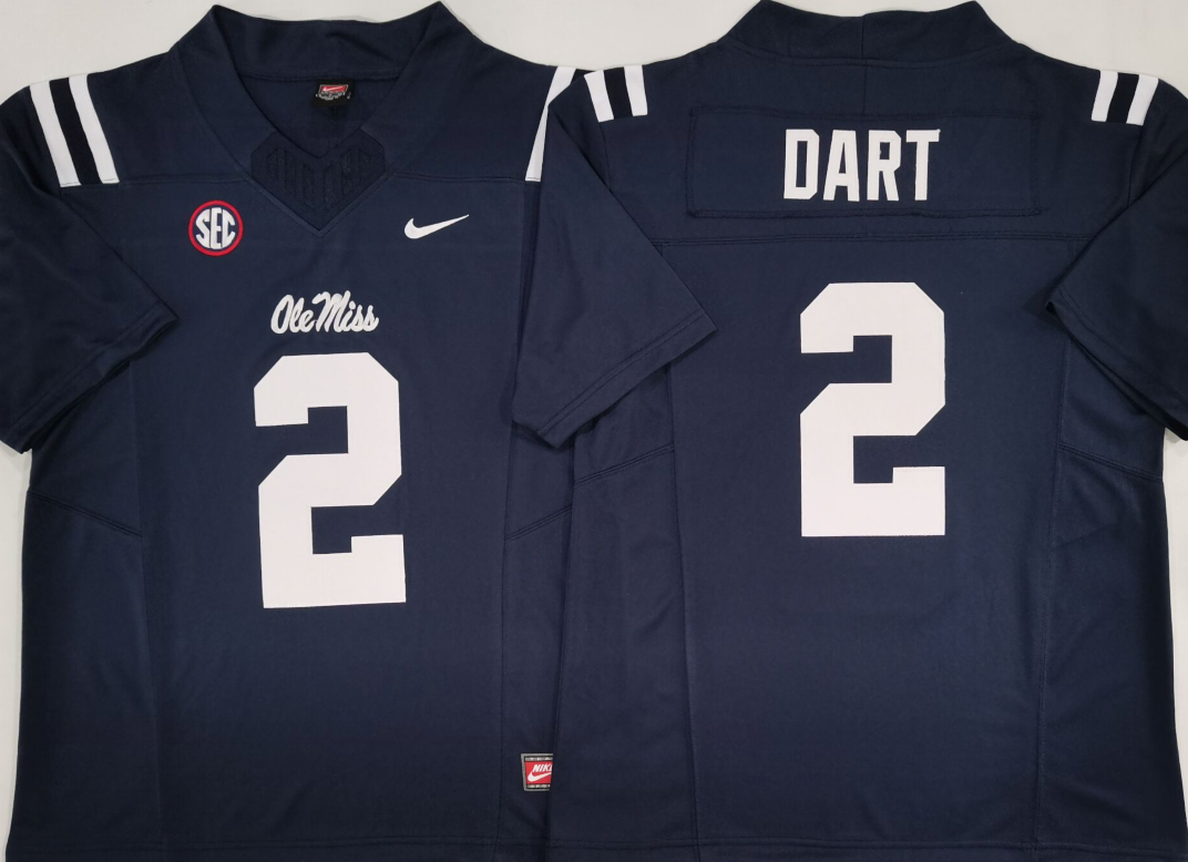 Ole Miss Rebels Blue #2 DART Jersey