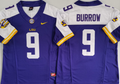 LSU Tigers Purple #9 BURROW Jersey