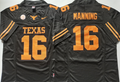 Texas Longhorns Black 16 MANNING Jersey