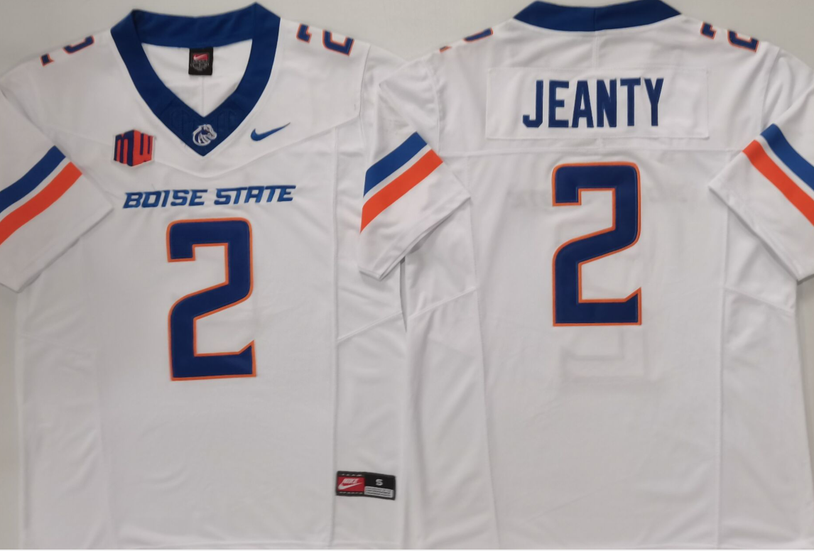 Boise State Broncos White #2 JEANTY Jersey