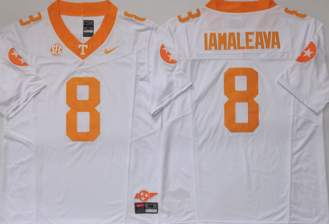 Tennessee Volunteers White #8 IAMALEAVA Jersey
