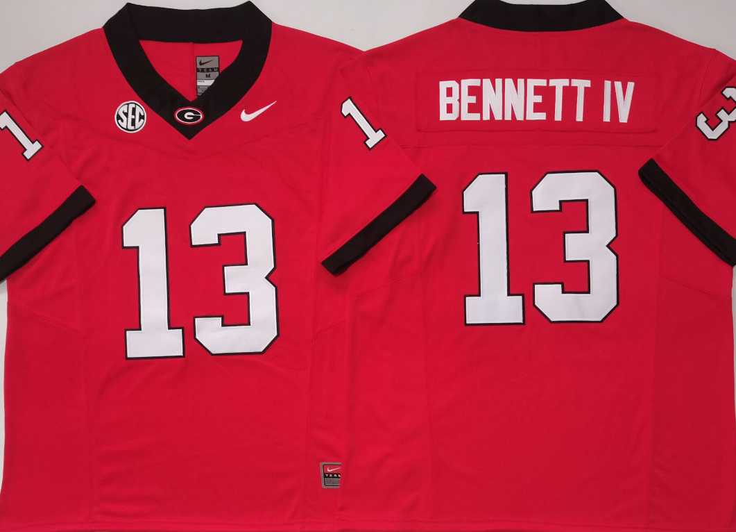 Georgia Bulldogs Red #13 BENNETT IV Jersey